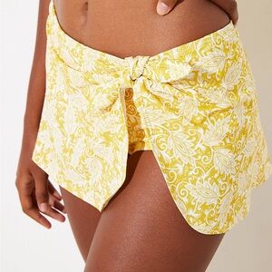 Yellow paisley loft beach side tie sarong swim bottoms size medium